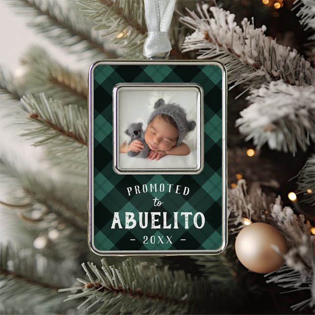 Befördert zum Abuelito Baby Foto Rahmen-Ornament Silber (Von Creator hochgeladen)