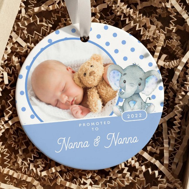 Befördert zum Foto Nonna Nonno Baby Boy Keramik Ornament (Von Creator hochgeladen)