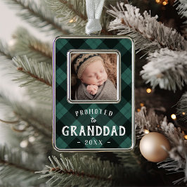 Befördert zum Granddad Baby Foto Rahmen-Ornament Silber