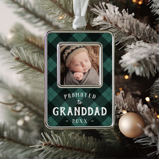 Befördert zum Granddad Baby Foto Rahmen-Ornament Silber (Von Creator hochgeladen)