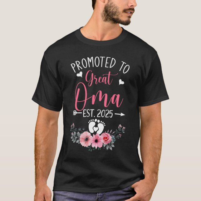 Befördert zum Great Oma Est 2025 Mütter Day Shirt  (Vorderseite)