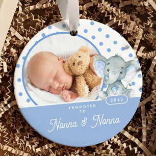 Befördert zum Oma Grandpa Baby Boy Foto Keramik Ornament