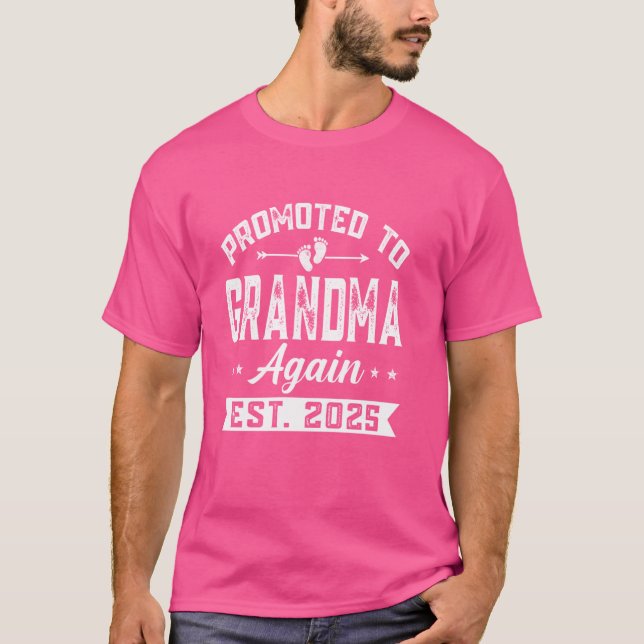 Befördert zur Oma wieder 2025 Baby Announcement S T-Shirt (Vorderseite)