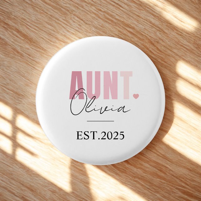 Befördert zur Tante EST 2025 | Personalisierte neu Button (Von Creator hochgeladen)