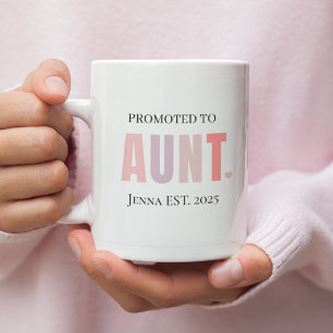 Befördert zur Tante EST 2025   Personalisierte neu Zweifarbige Tasse