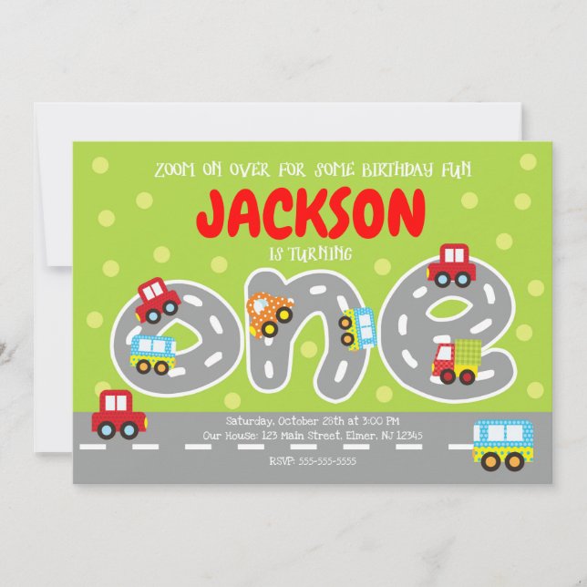 Beförderung Erster Geburtstag Einladung (Vorderseite)