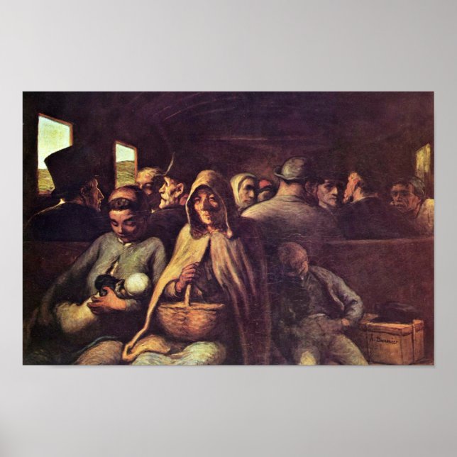 Beförderung in der dritten Klasse mit Daumier Hono Poster (Vorne)