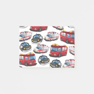 Beförderung von Polizei, Krankenwagen und Feuerweh Post-it Klebezettel