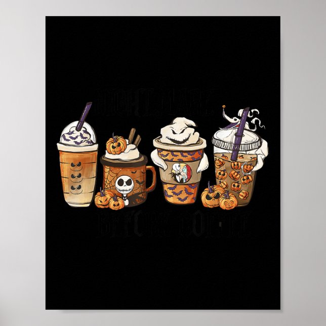 Before Coffee Pumpkin Sce Halloween Costume  Poster (Vorne)