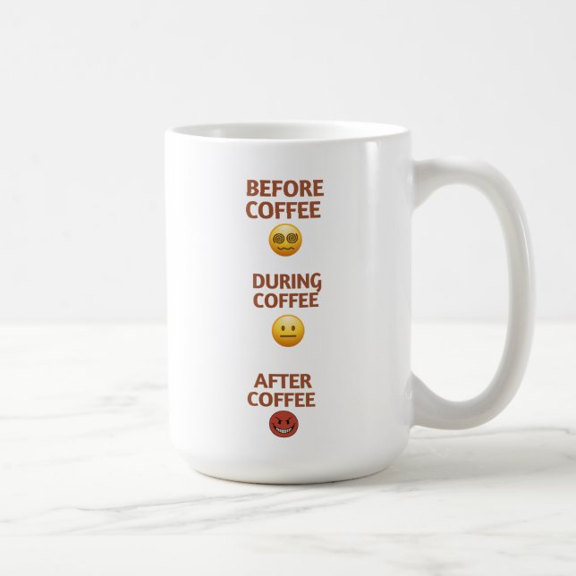 Before During After Coffee Mood Vector Art Kaffeetasse (Rechts)