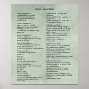 Before I Was A Mom Poster