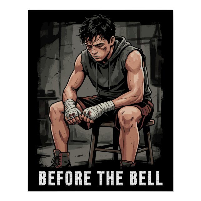 Before The Bell Motivational Boxing Gym Art Poster (Vorderseite)