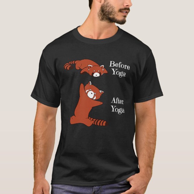 Before Yoga After Yoga Red Panda  Meditation Yoga T-Shirt (Vorderseite)