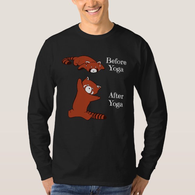 Before Yoga After Yoga Red Panda  Meditation Yoga T-Shirt (Vorderseite)