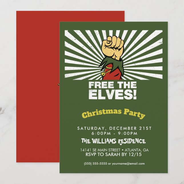 Befreie die Elfen! Einladung (Vorne/Hinten)