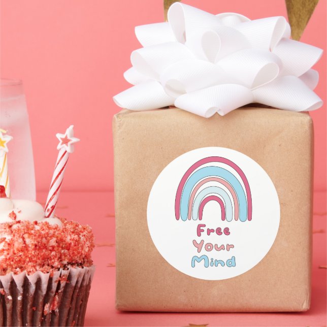 Befreien Sie Ihren Geist motivierend bunten Boho R Runder Aufkleber (Party)