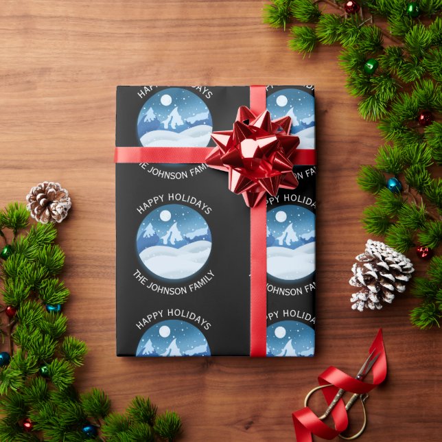 Befrostete Friedenslandschaft individuell Geschenkpapier (Feiertagsgeschenk)