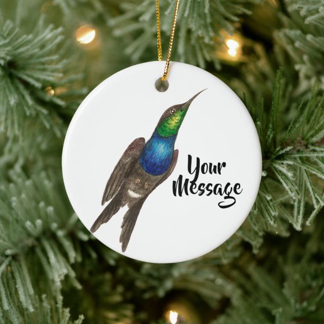 Befruchtete Hummingbird Bestie Personalisiert Keramik Ornament (Baum)