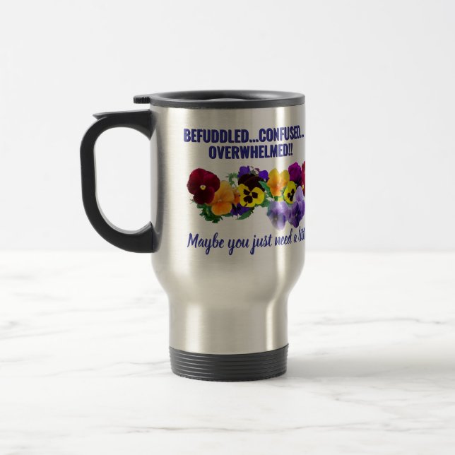 befuddled tweak pansies mug reisebecher (Links)