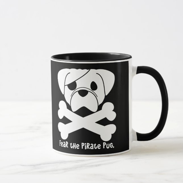 Befürchten Sie den Piraten-Mops Tasse (Rechts)
