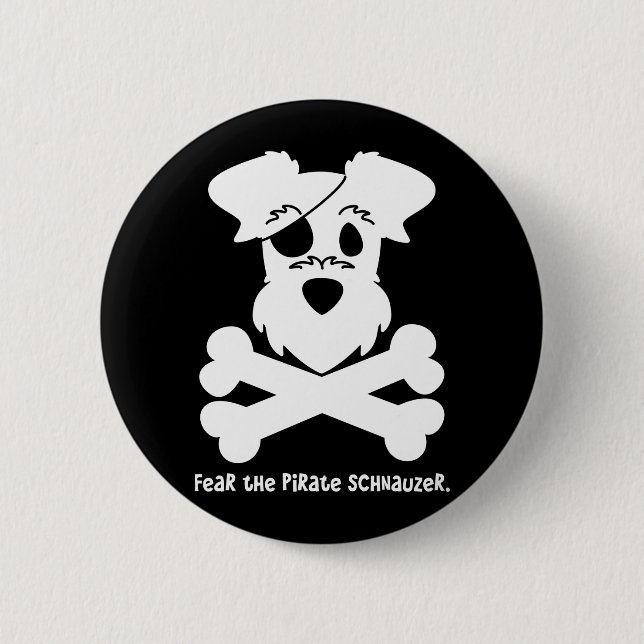 Befürchten Sie den PiratSchnauzer Button (Vorderseite)
