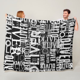 Befürchtete Namen, die auf modernen Schwarz-Weiß-S Fleecedecke