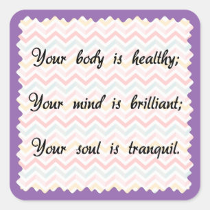 Befürwortung von Körperbewusstsein und Soul Quadratischer Aufkleber