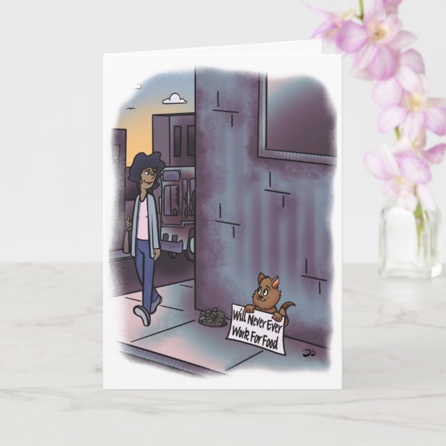 Begattung der Katze mit Schildgrußkarte Karte (Orchidee)