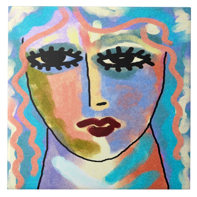 Begeben Sie sich auf die Abstrakte digitale Bemalu Fliese (Vorderseite)