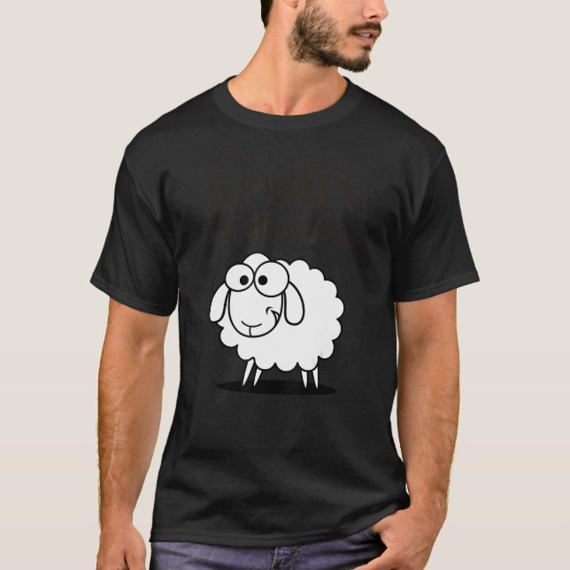 Begegnen Sie meinen Spirit Animal Squinty Sheep Bl T-Shirt (Vorderseite)