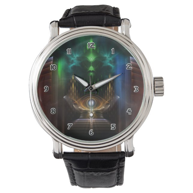 Begegnung mit Oz Fraktal Art Wrist Watch Armbanduhr (Vorderseite)
