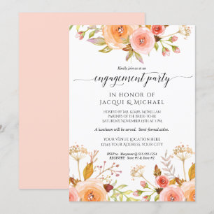Begegnung Partei Aquarell Floral Rose Bouquet Einladung
