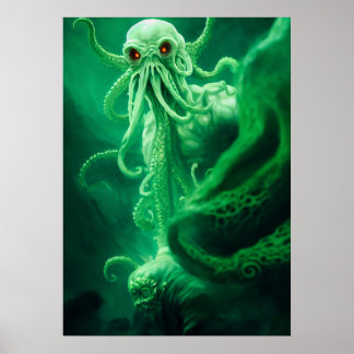 Begegnung unter Wasser mit Cthulhu Poster