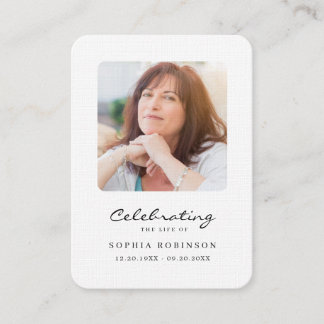 Begehung der Gedenkkarte für das Foto des Lebens Visitenkarte