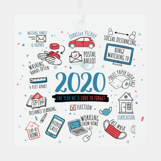 Begehung der Pandemie Weihnachten 2020 Ornament Aus Metall (Vorderseite)