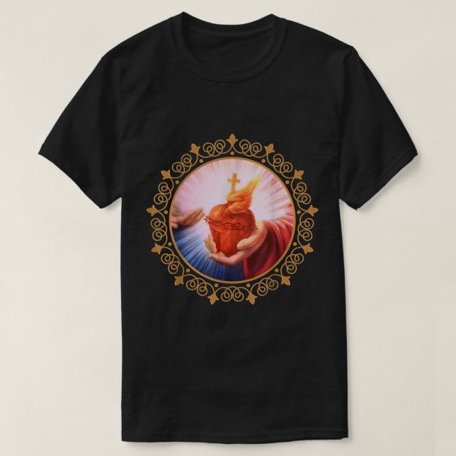 Begehung des heiligen Herzens Jesu Bildes T-Shirt (Design vorne)