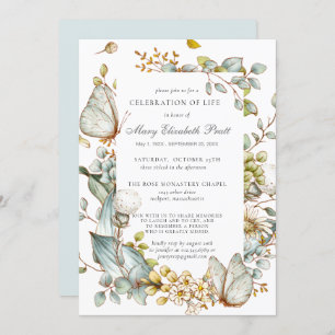 Begehung des Lebens Dusty Blue Botanical Einladung