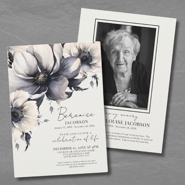 Begehung eines eleganten Gedenkens Einladung (Celebration Of Life Elegant Memorial Service Invitation )