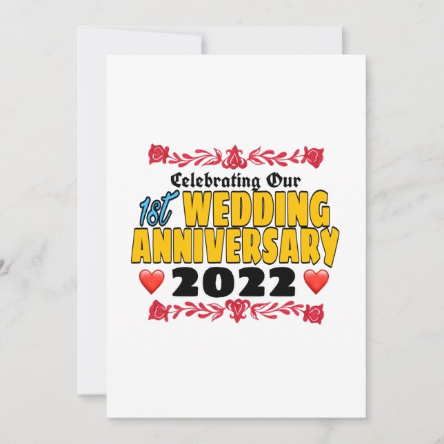 Begehung unseres 1. Hochzeitstages 2022 Einladung (Vorderseite)