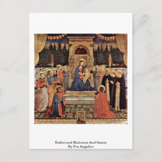 Begeisterte Madonna und Heilige von Fra Angelico Postkarte