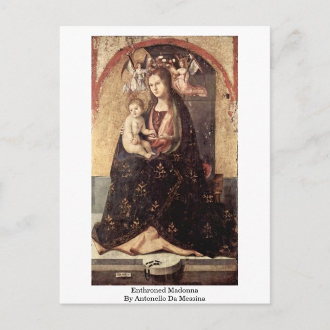 Begeisterte Madonna von Antonello Da Messina Postkarte (Vorderseite)