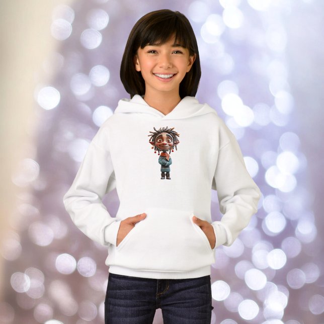 Begeisterte Weihnachts-Elf-Mädchen Hoodie (Von Creator hochgeladen)