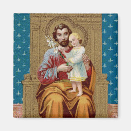 Begeisterter St. Joseph mit Kleinkind-Christkind Magnet