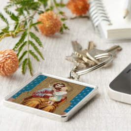 Begeisterter St. Joseph mit Kleinkind-Christkind Schlüsselanhänger