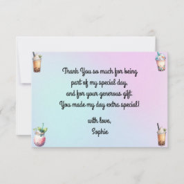 Begeisterung für den Geburtstag des Bobba-Tees Dankeskarte