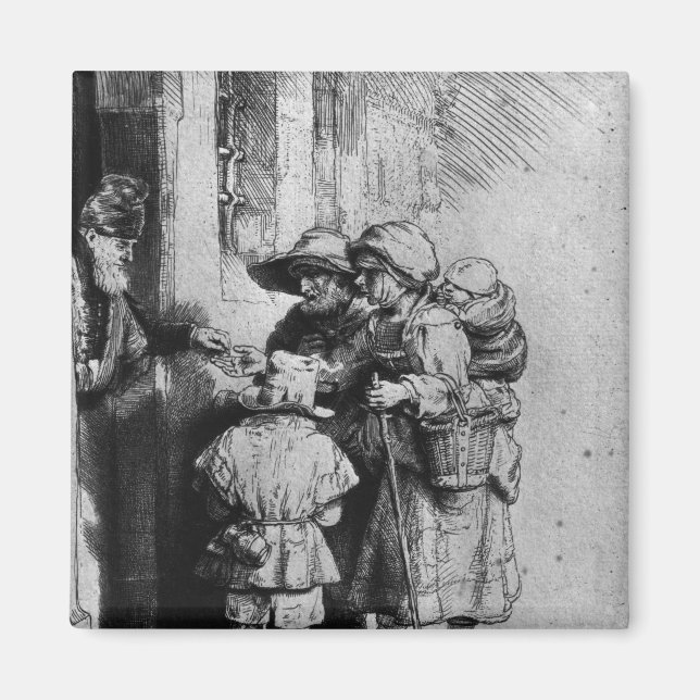 Beggars an der Tür eines Hauses, 1648 Magnet (Vorne)