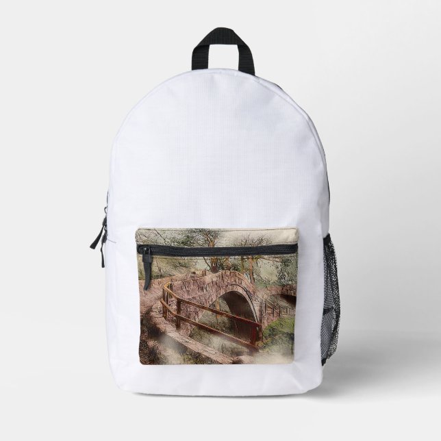 Beggars Bridge, Glaisdale - Watercolour Art Bedruckter Rucksack (Vorderseite)