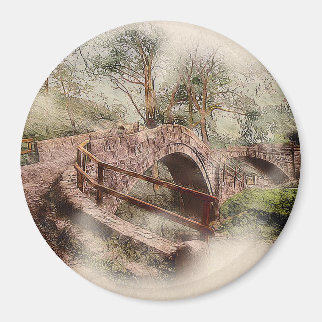 Beggars Bridge, Glaisdale - Watercolour Art Magnet (Vorne)