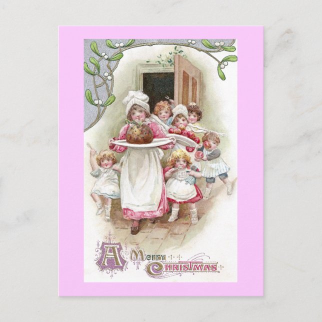 Begierig auf Plum Pudding Vintage Weihnachten (Vorderseite)