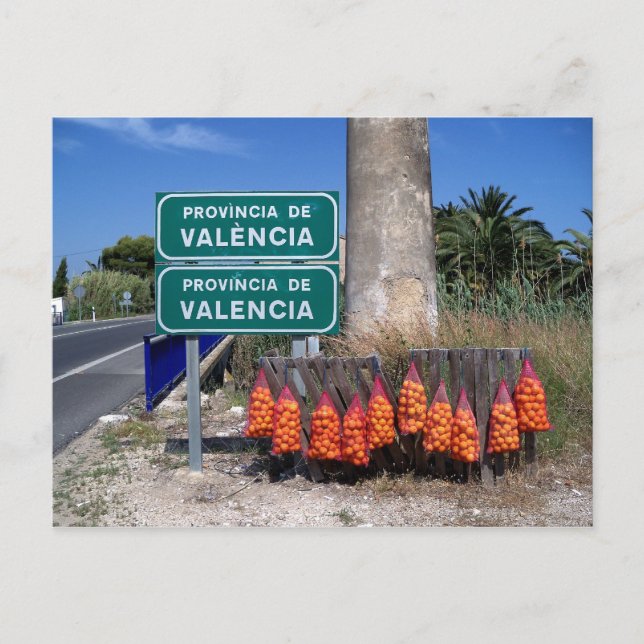 Beginn der Region Valencia. Postkarte (Vorderseite)